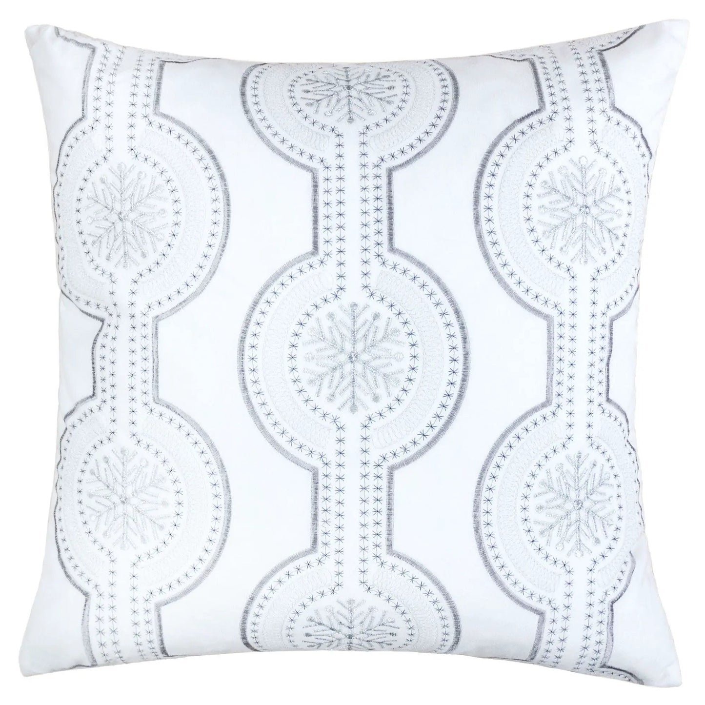 Holiday Throw Pillow Snowflake Embroidery
