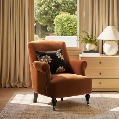 Eloise 30' Pleated Sock-Arm Accent Armchair Burnt Orange Performance Velvet on Tampa Home & Garden Store