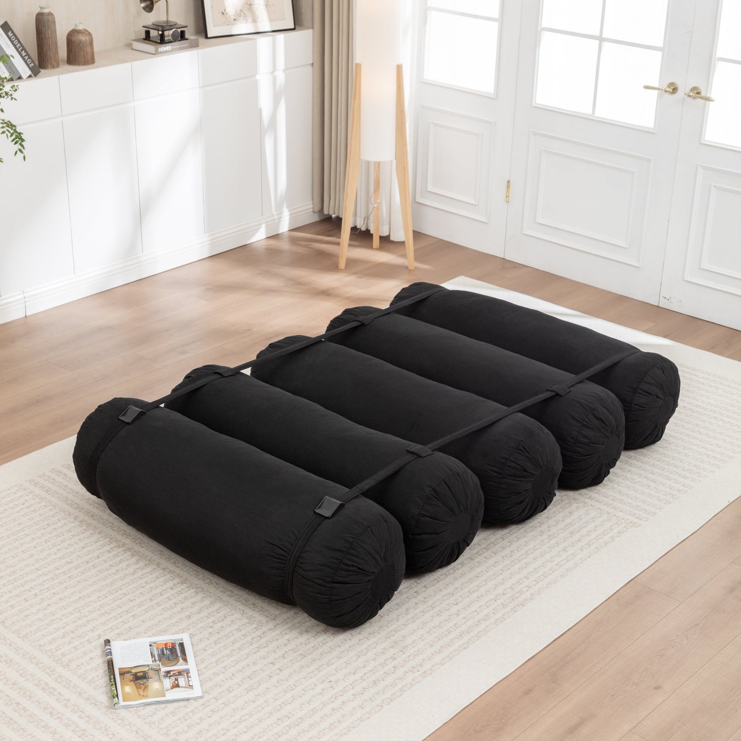 Adjustable Corduroy Convertible Floor Sofa