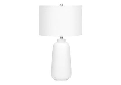 Table lamp ceramic cream base with white fabric shade by HouseOfZazla on Tampa Home & Garden Store