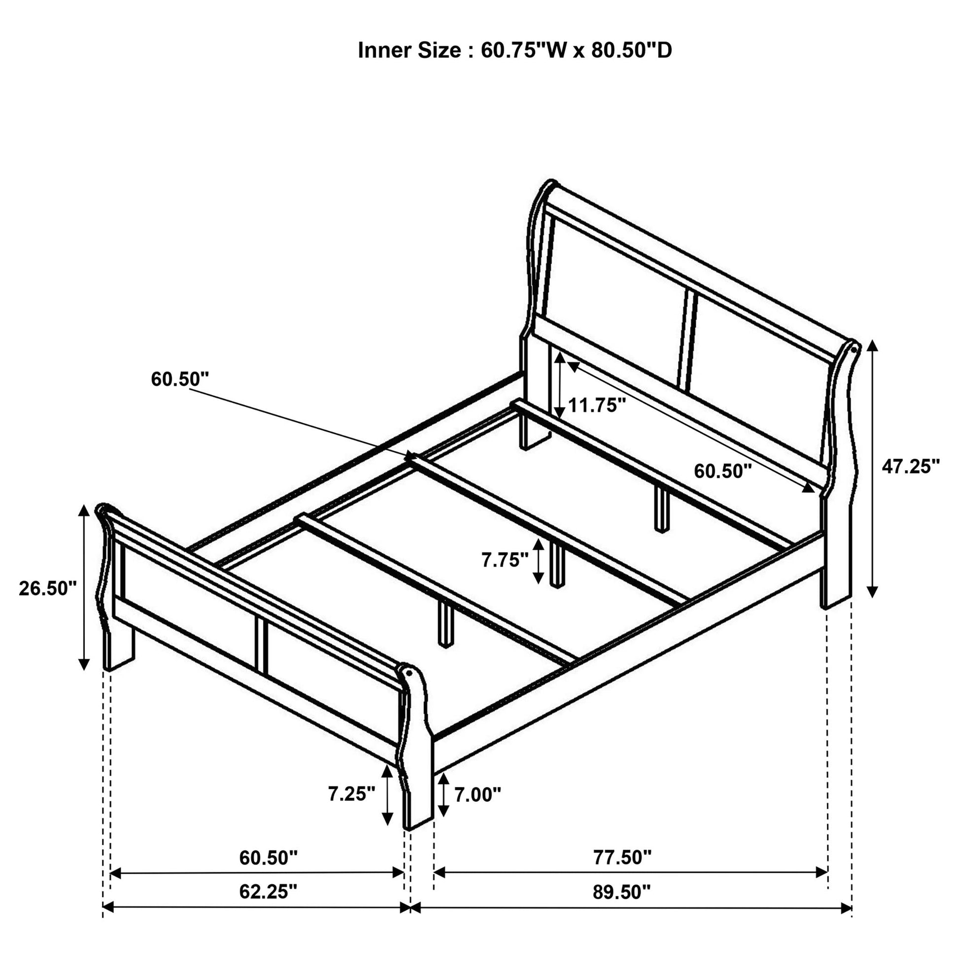 Mckee Sleigh Panel Bed by HouseOfZazla wooden sleigh bed frame with curved headboard on Tampa Home & Garden Store