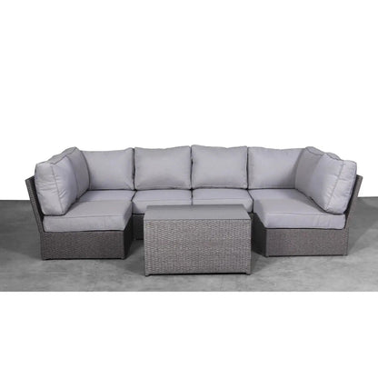 Patio 2-piece Rattan Sectional Set with Cushions in gray, brown wicker by Unique Piece Furniture on Tampa Home & Garden Store