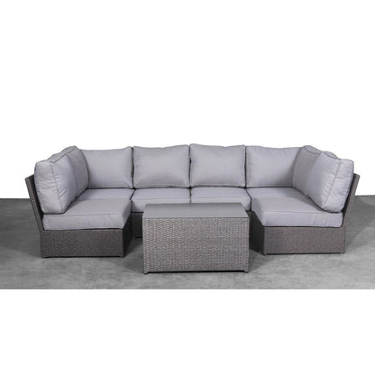 2-Piece Outdoor Rattan Sectional Set in gray cushions by HouseOfZazla on Tampa Home & Garden Store