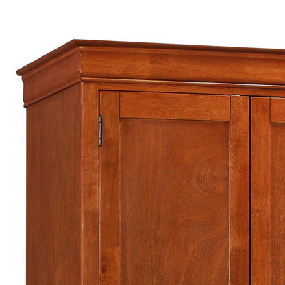 Traditional armoire with hanging bar in warm brown wood finish on Tampa Home & Garden Store