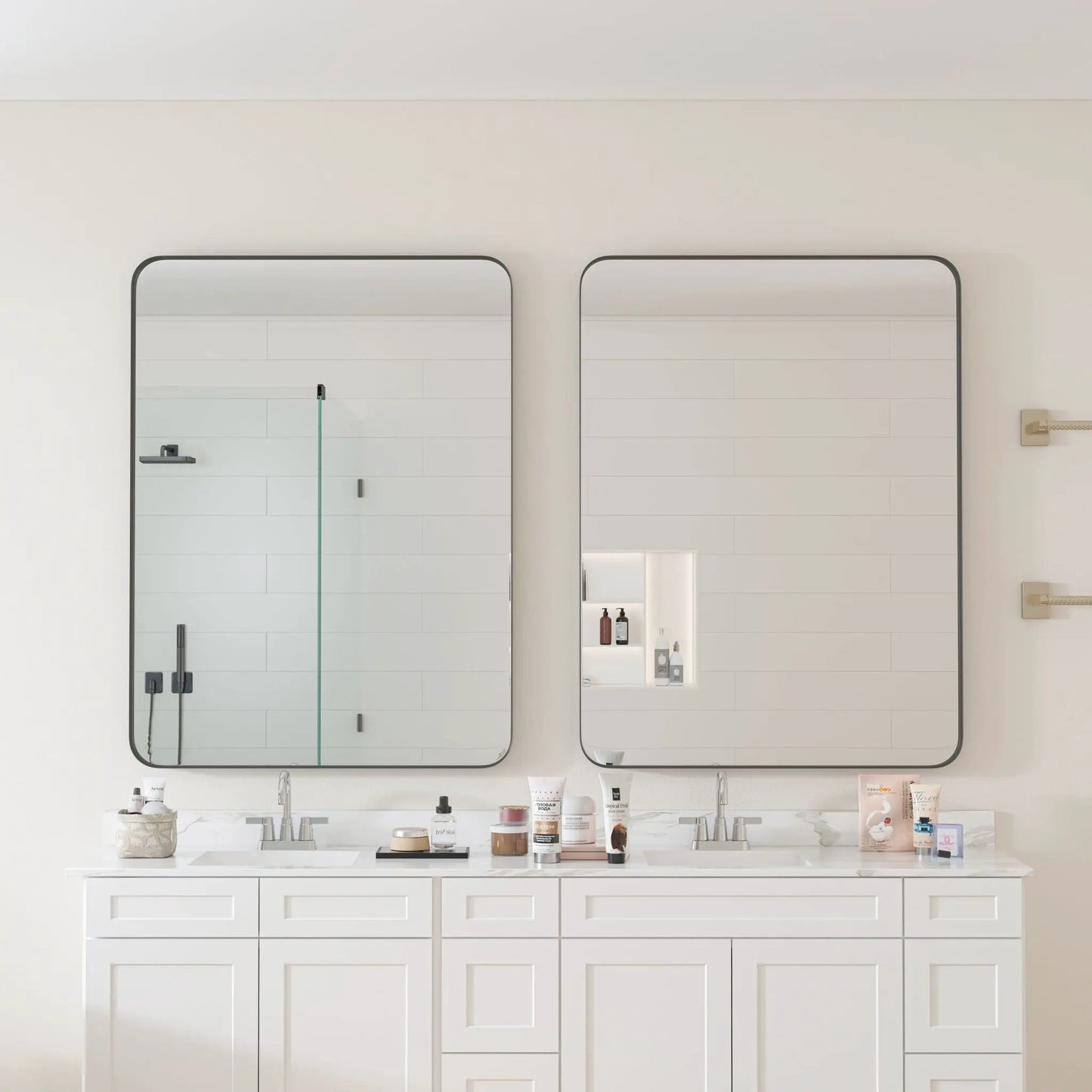 Rectangular Wall Mirror with Metal Frame