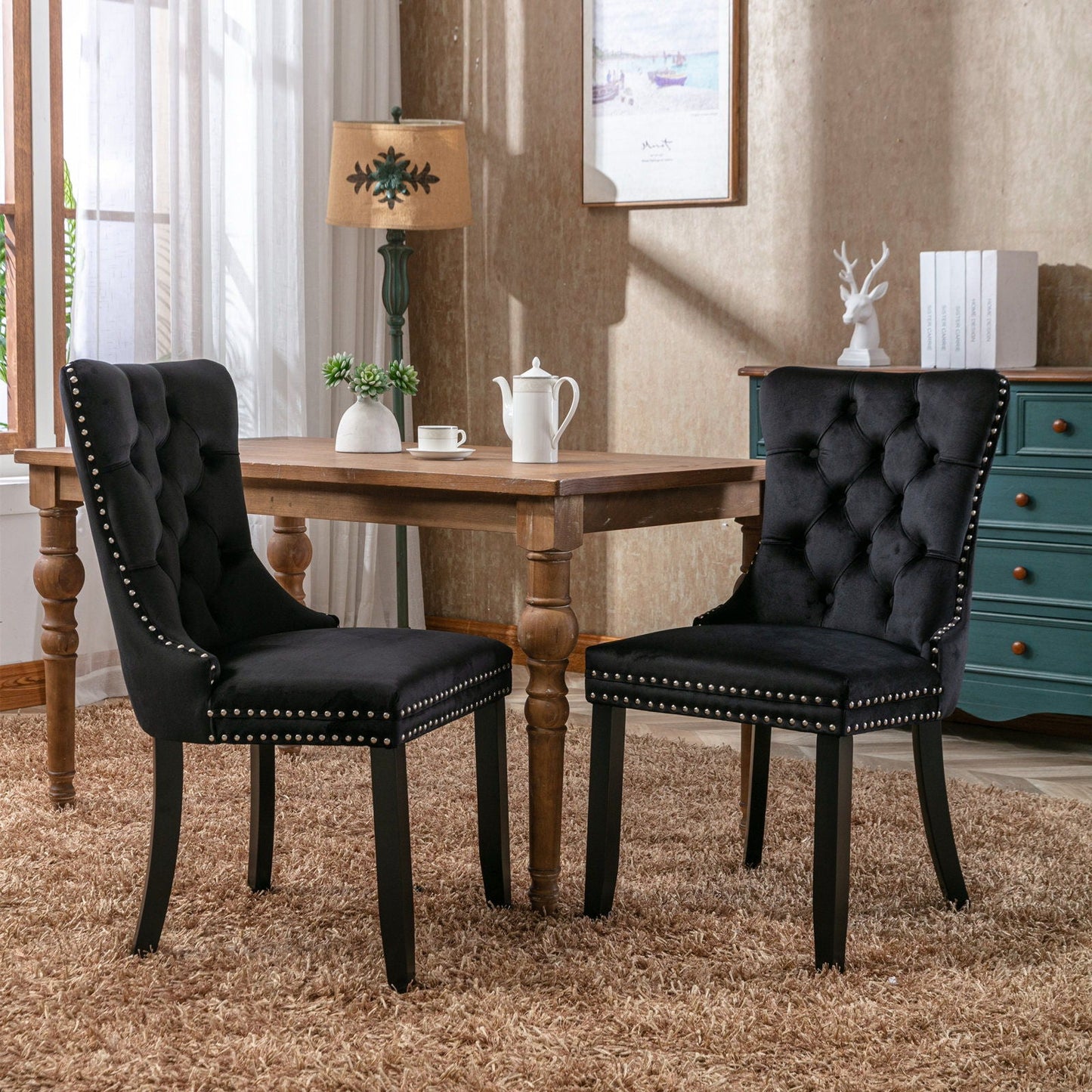 Nikki High End Tufted Dining Chair Set of Two