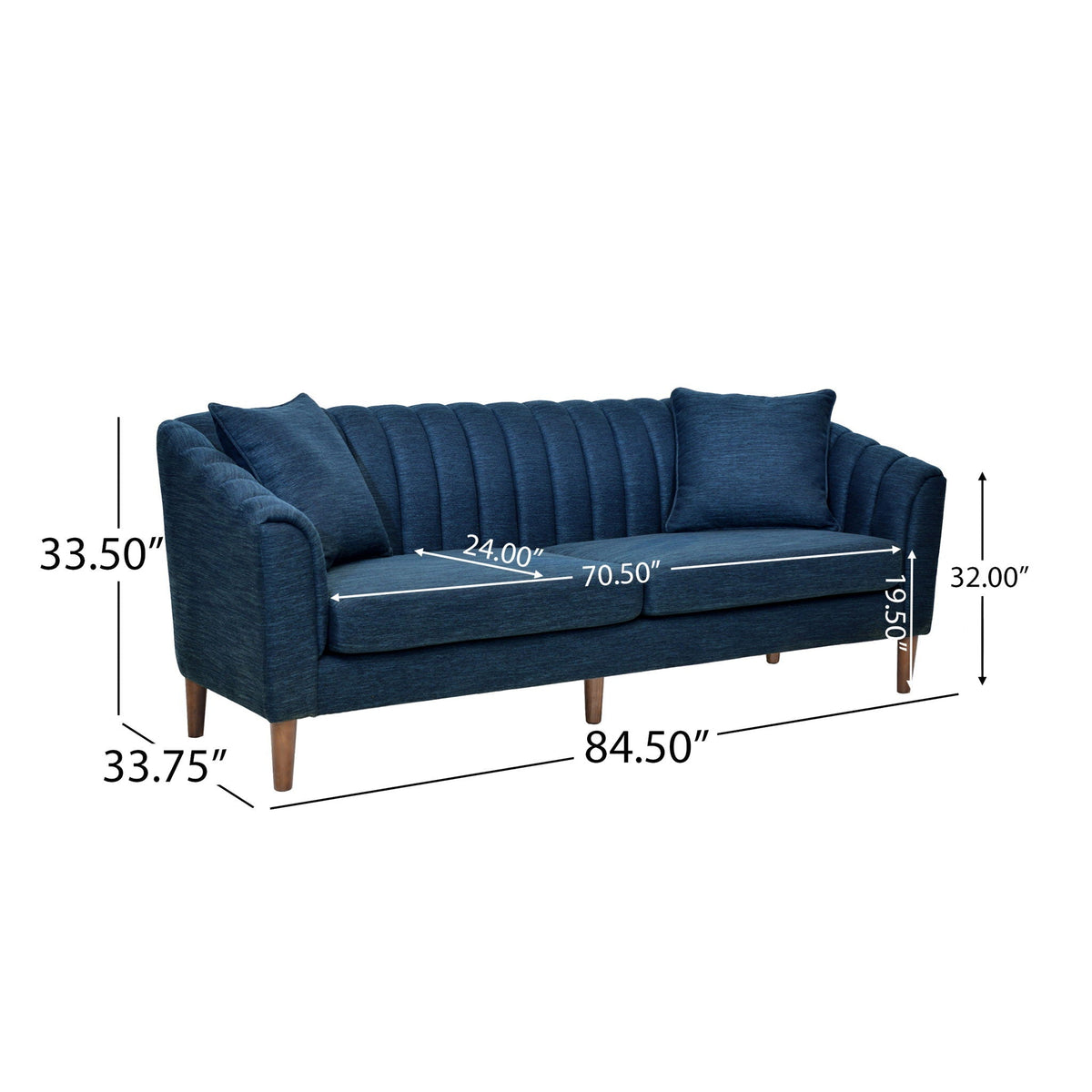 Contemporary 3 Seater Sofa With Plush Cushions