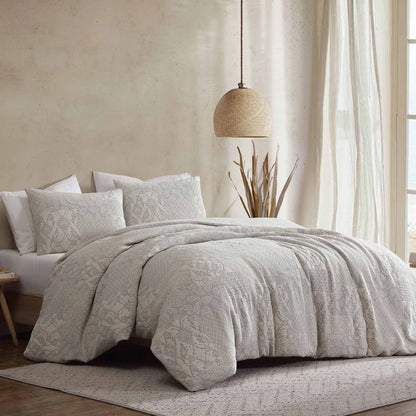 Paisley 3 Piece Ivory Cotton Matelassé Comforter Set with comforter and matching shams on Tampa Home & Garden Store