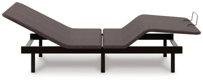 Head/Foot Model adjustable base in gray fabric on black metal frame on Tampa Home & Garden Store