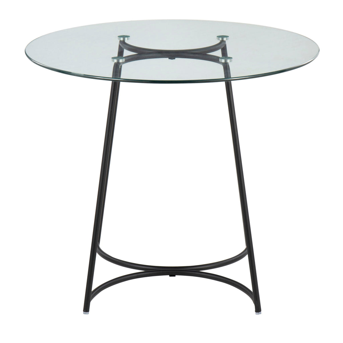 Cece Contemporary Glass Dinette Table with Black Metal Frame by HouseOfZazla, round clear top on Tampa Home & Garden Store
