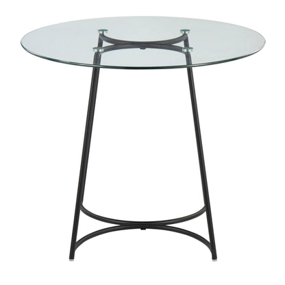 Cece Contemporary Glass Dinette Table with Black Metal Frame by HouseOfZazla, round clear top on Tampa Home & Garden Store