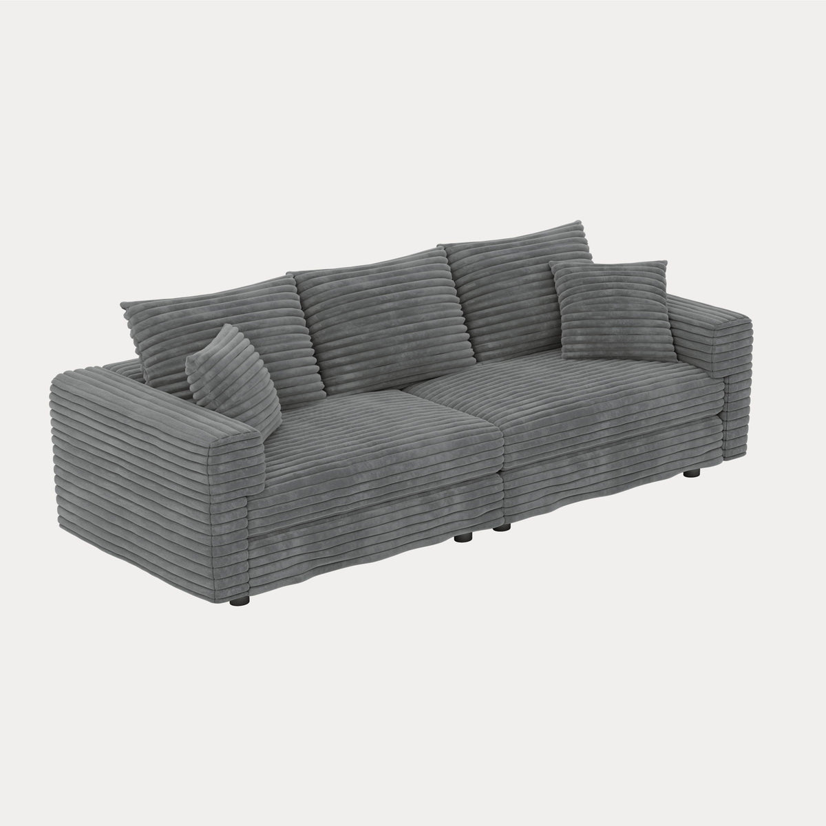 Deep Seat Sofa Bed With Ottoman and Soft Pillows