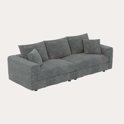 Deep Seat Sofa Bed With Ottoman and Soft Pillows