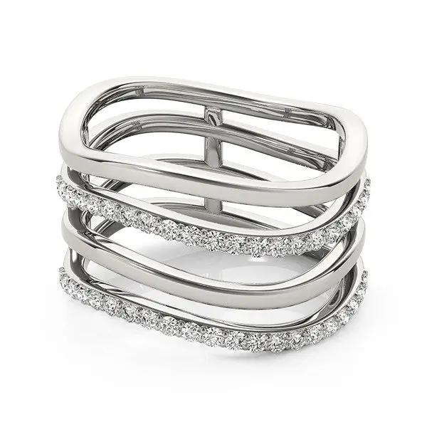 14k white gold multiple-band diamond ring, 3/8 cttw, polished finish, Bids.com on Tampa Home & Garden Store