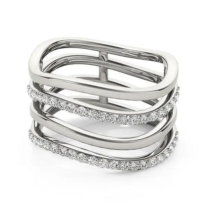 14k white gold multiple-band diamond ring, 3/8 cttw, polished finish, Bids.com on Tampa Home & Garden Store