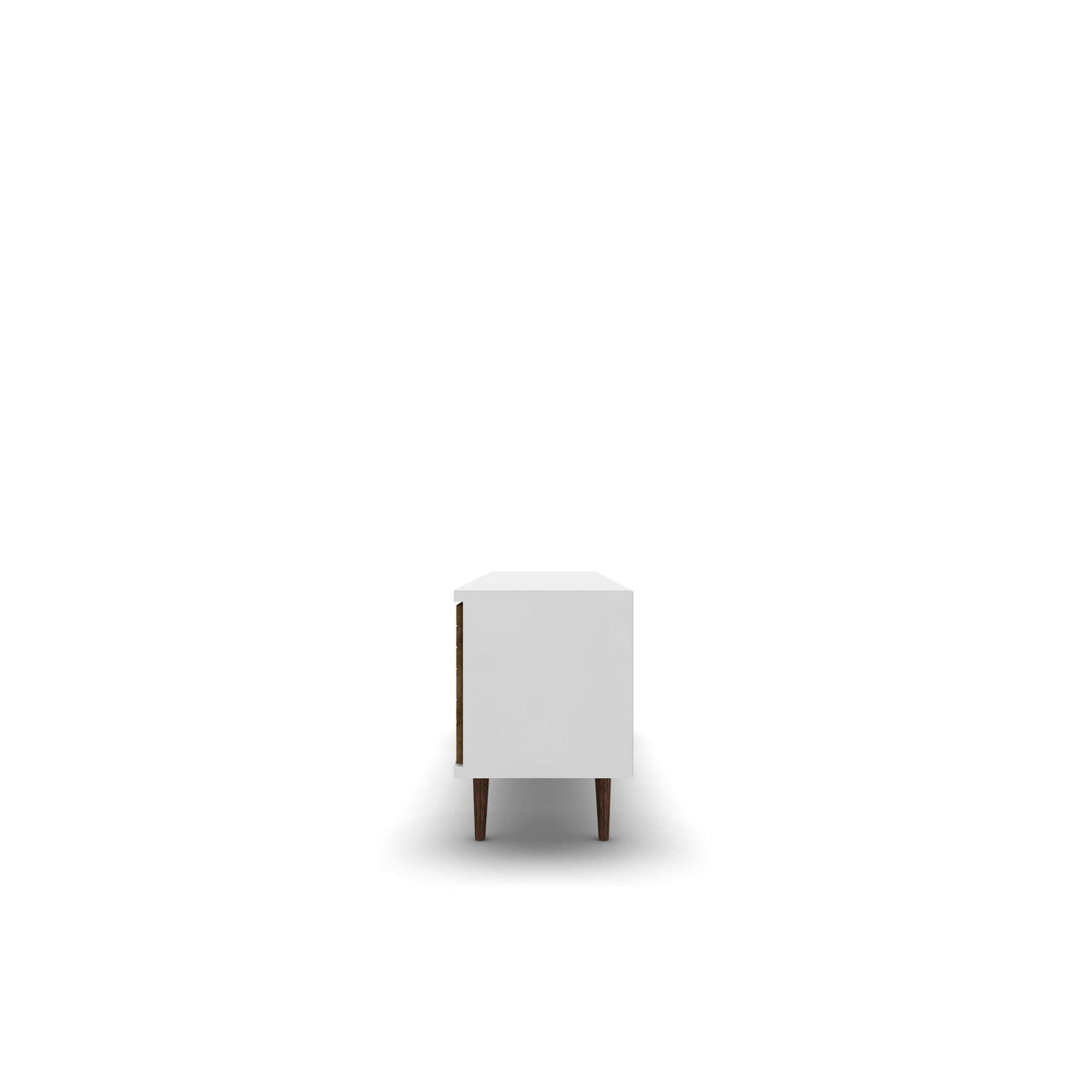 Liberty TV Stand white with solid wood splayed legs and hidden storage by HouseOfZazla on Tampa Home & Garden Store