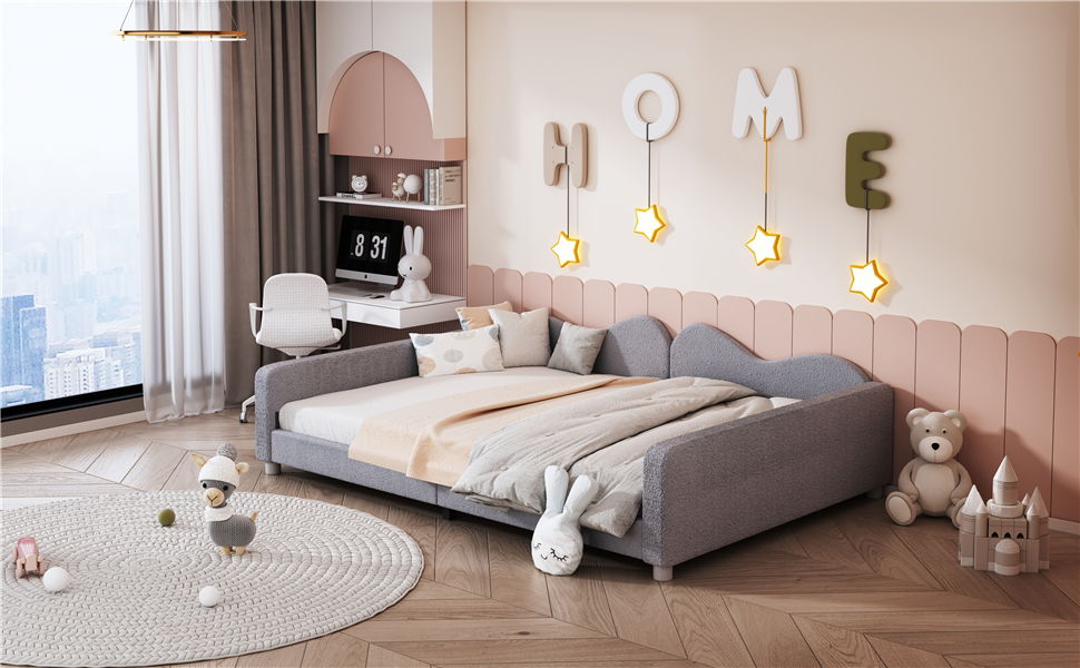 Modern Sherpa Daybed and Cloud Shaped Backrest