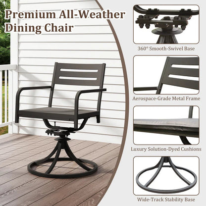 Steel Swivel Dining Chairs And The Plush Cushions