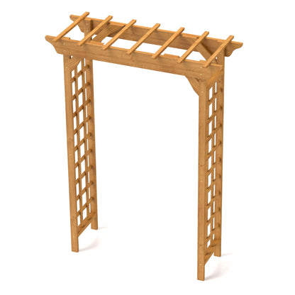 Arbor wedding arch trellis for plants, yellow wooden garden pergola by HouseOfZazla on Tampa Home & Garden Store