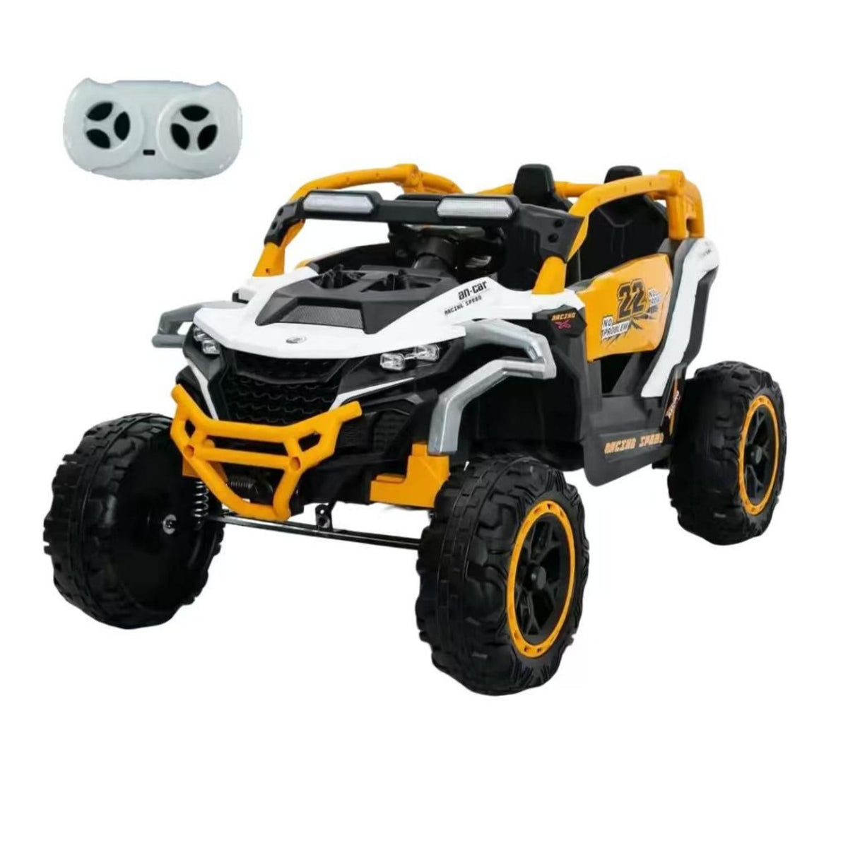 12V kids electric ride-on truck yellow/white with suspension and remote control on Tampa Home & Garden Store