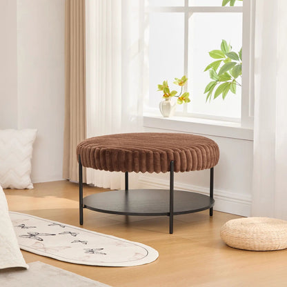 Modern Upholstered Round Ottoman Coffee Table