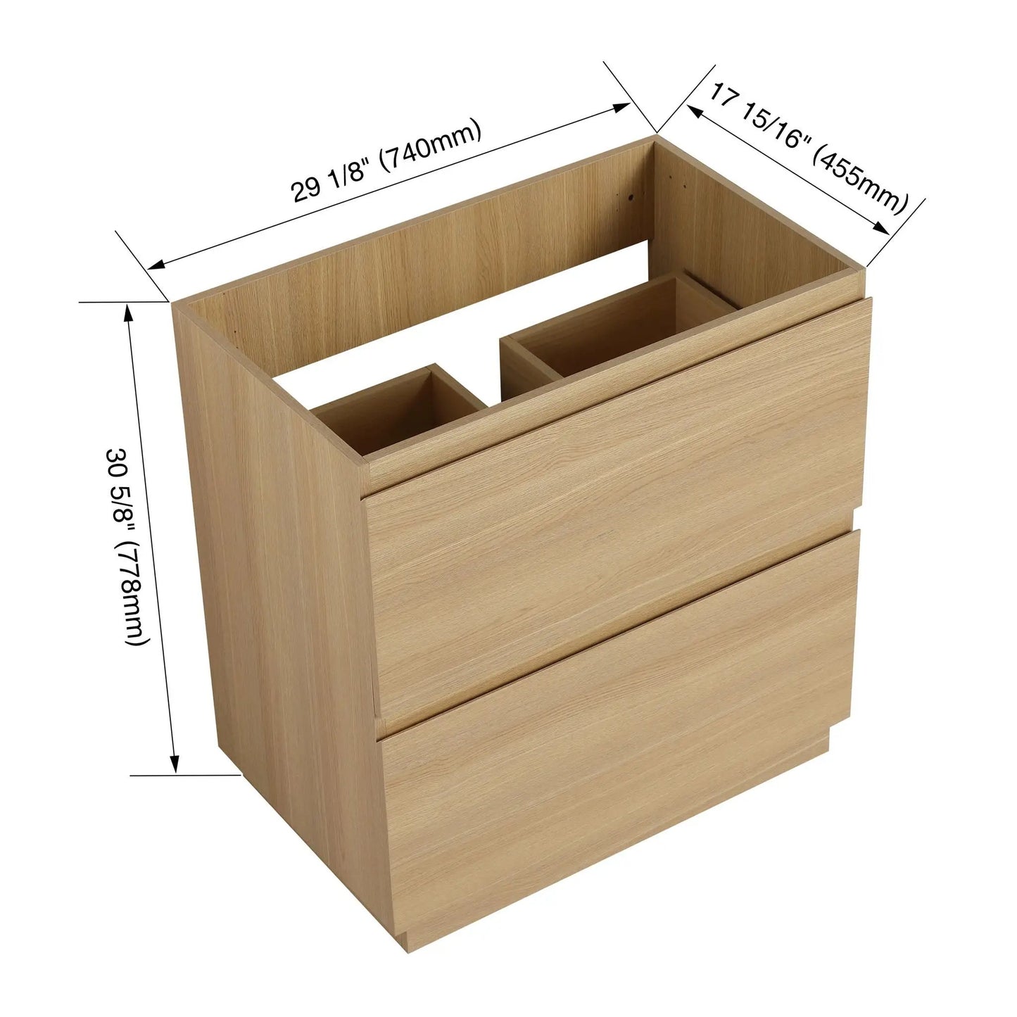 Modern Freestanding Vanity with Double Drawer