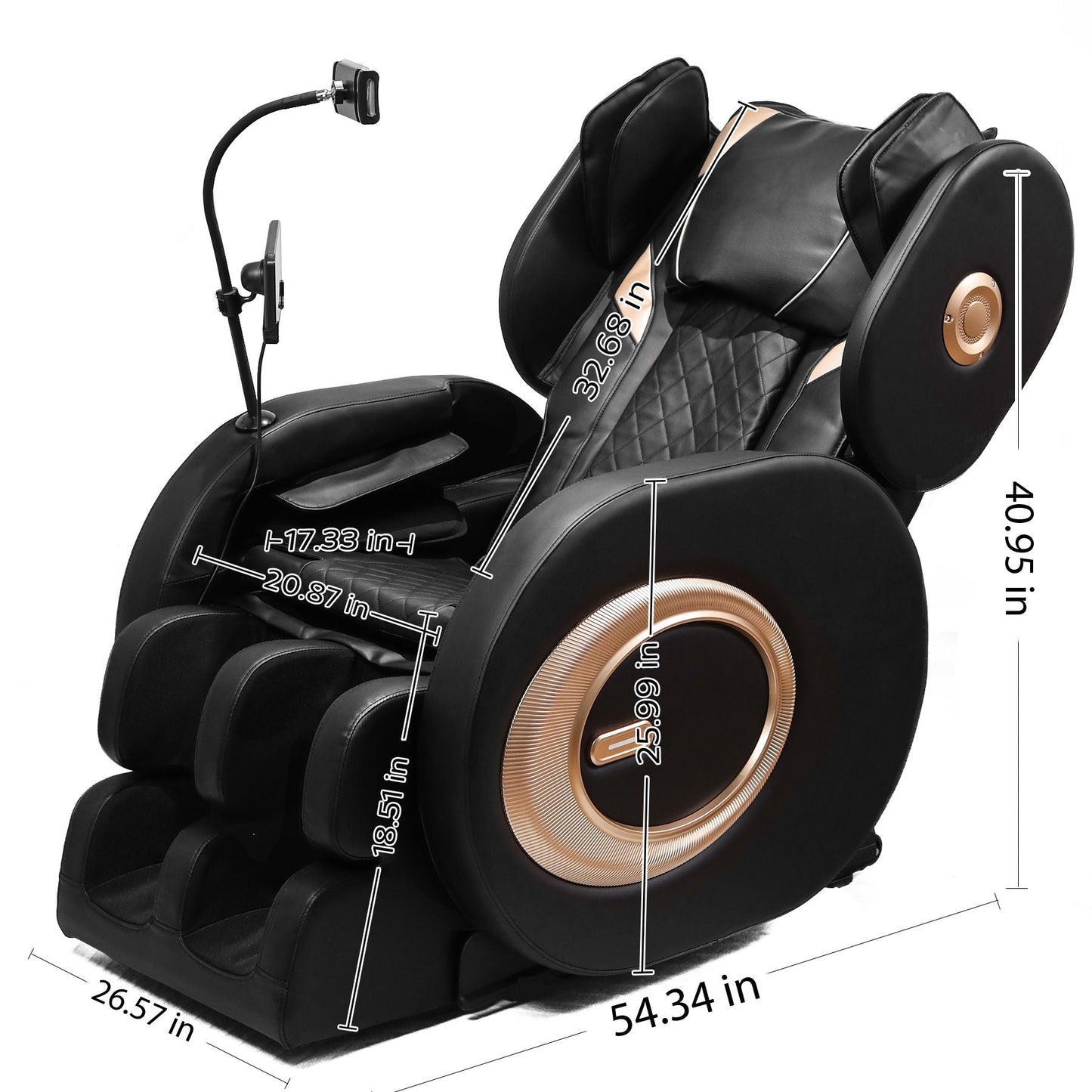 Automatic black massage chair recliner with zero gravity and full body air pressure on Tampa Home & Garden Store