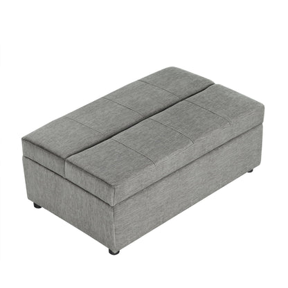 Twin size gray folding ottoman sleeper bed with mattress by HouseOfZazla on Tampa Home & Garden Store