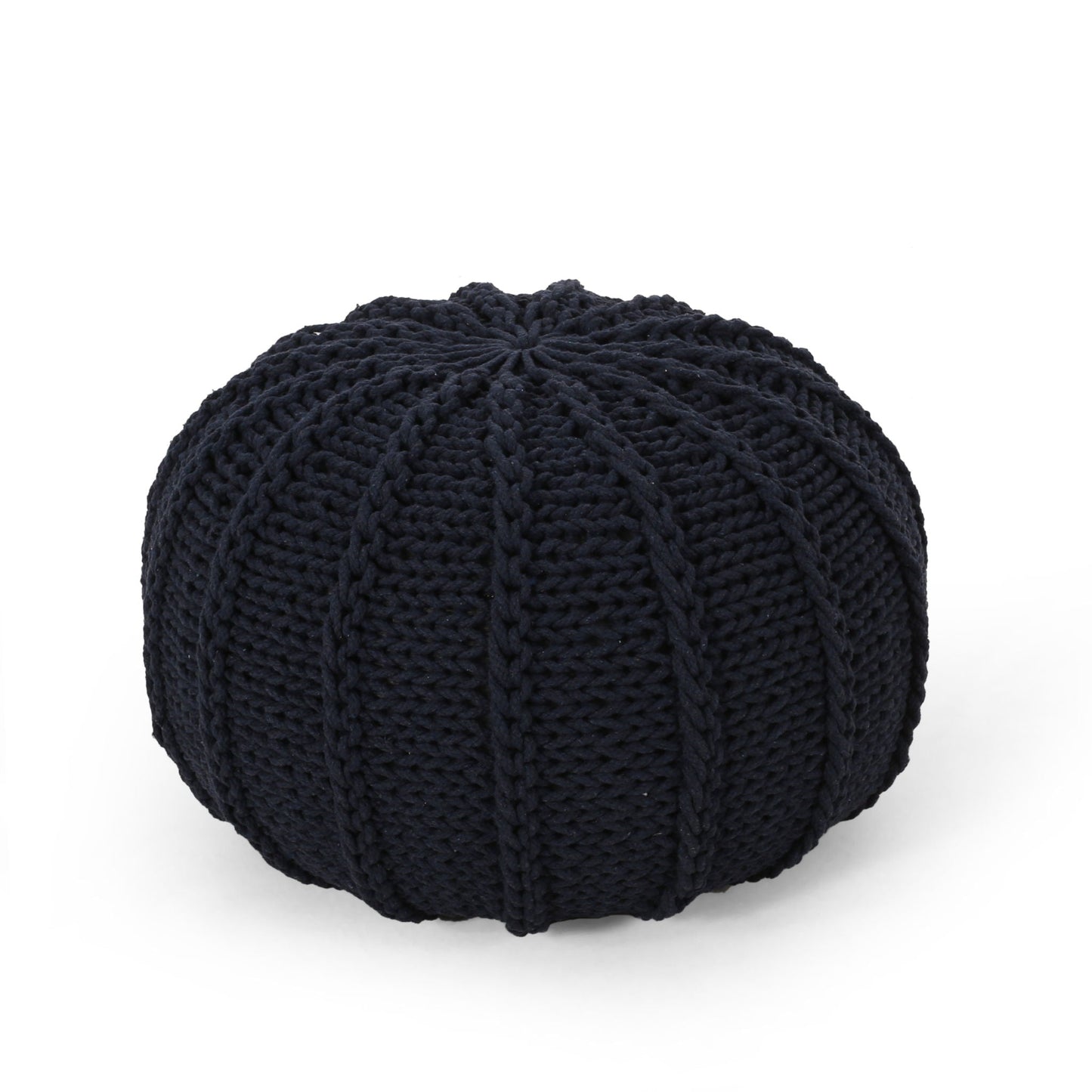 Bordeaux Knitted Pouf Ottoman and Floor Cushion