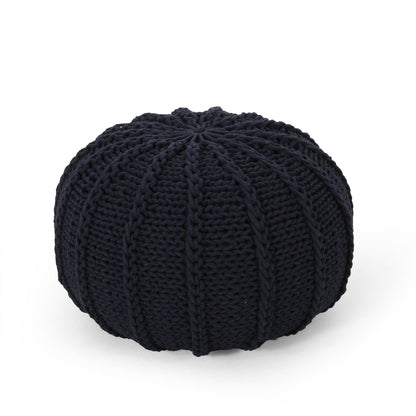 Bordeaux Knitted Pouf Ottoman and Floor Cushion