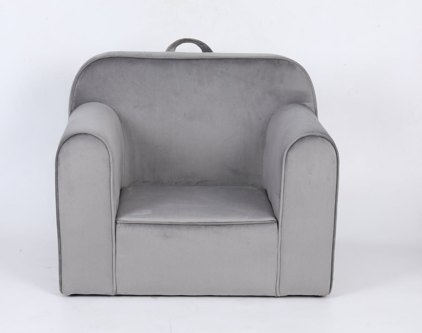Durable Design Kids Club Sofa arm chair in gray velvet upholstery on Tampa Home & Garden Store