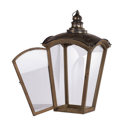 Bronze Coach House Lantern with glass panes and decorative top finial on Tampa Home & Garden Store
