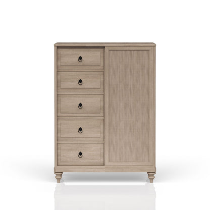 Sand finish dresser with caned door and 2-drawer nightstand from HouseOfZazla bedroom set on Tampa Home & Garden Store