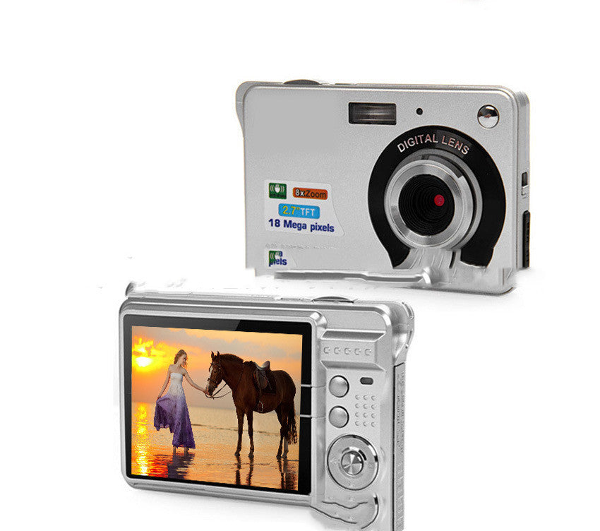 Sell My Stuff silver slim camcorder set; two units with front lens and 2.7 inch TFT display on Tampa Home & Garden Store