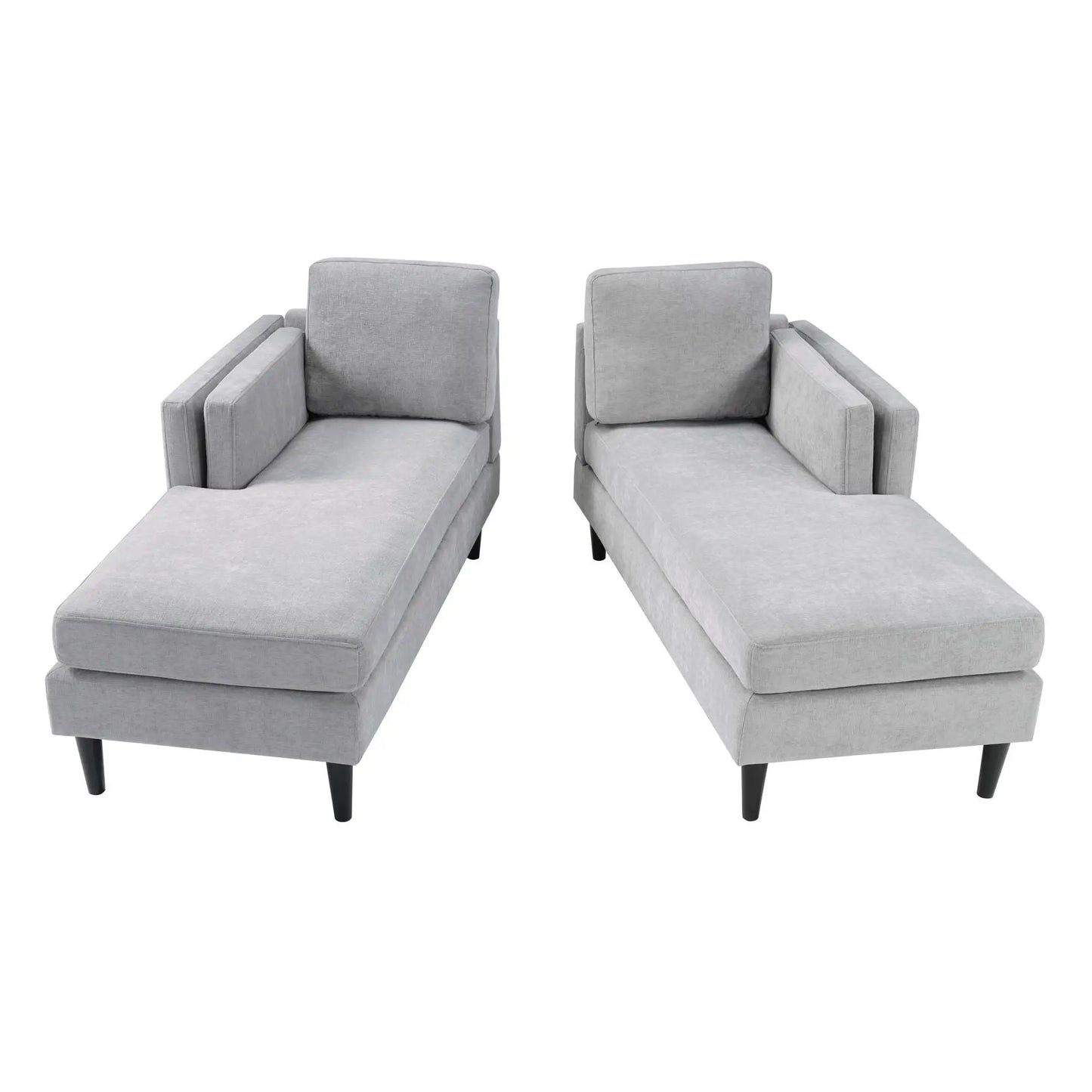 Chaise Lounge Sofa Bed With Dual Layer Armrests