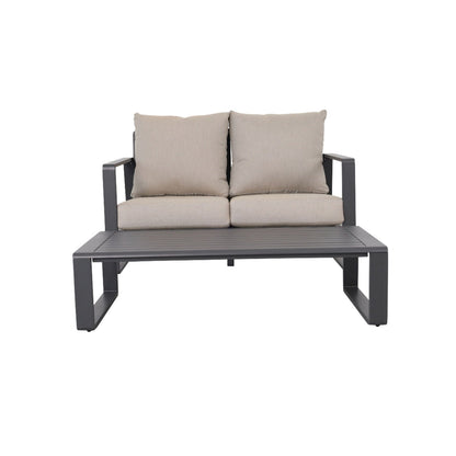 Aluminum Sofa and Rectangular Coffee Table Set