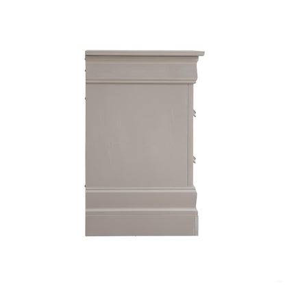 Decorative accent nightstand with gray pearl silver finish and crystal pulls by HouseOfZazla on Tampa Home & Garden Store