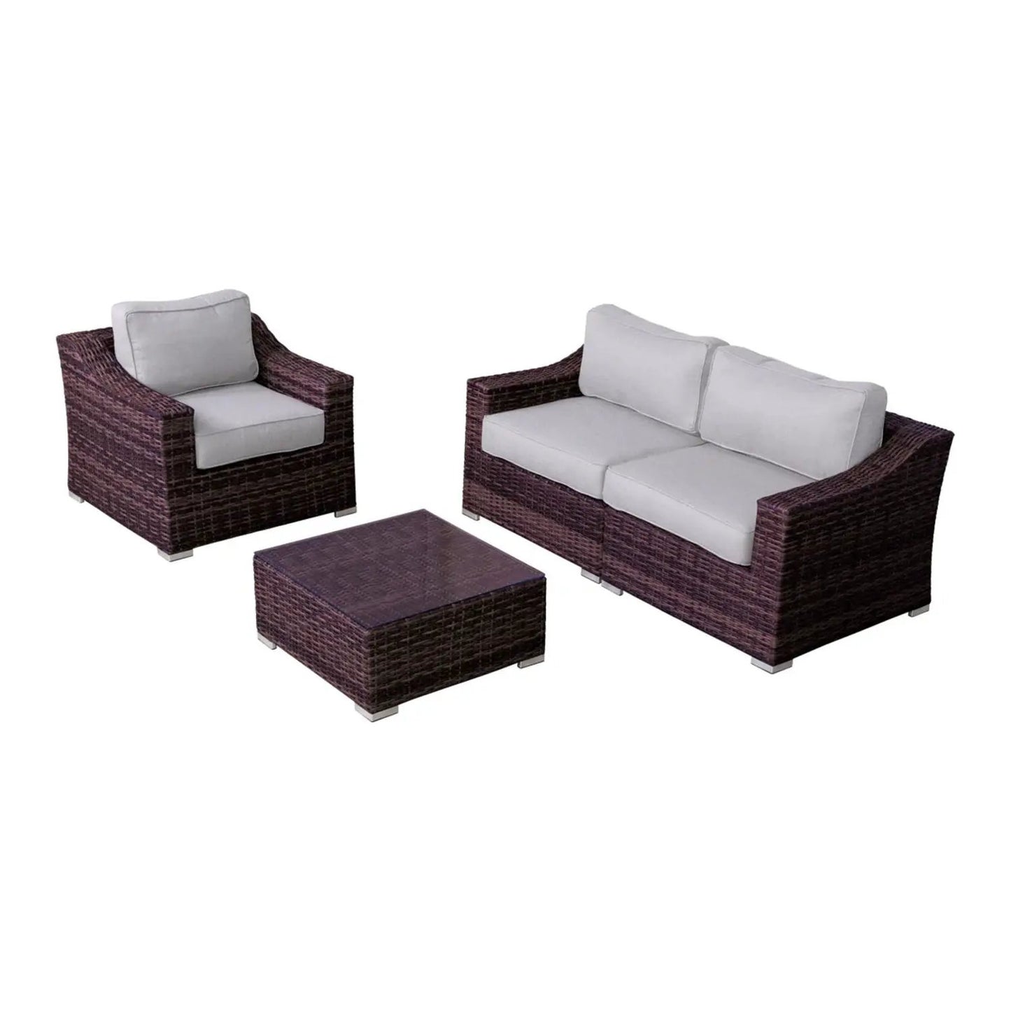 Outdoor Wicker Conversation Set With Cushions