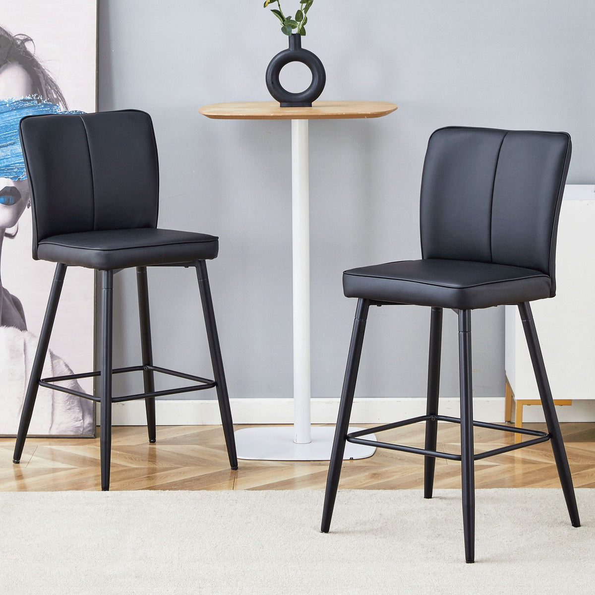 Modern style chair set two chairs by HouseOfZazla with black seats and sleek backrests on Tampa Home & Garden Store