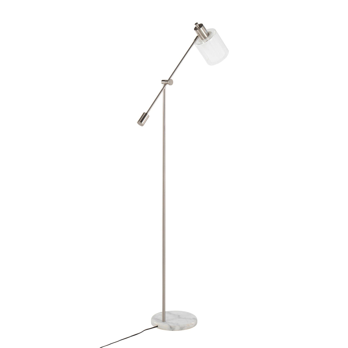 Marcel contemporary glam floor lamp with marble base and glass shade HouseOfZazla on Tampa Home & Garden Store