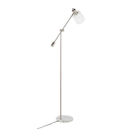Marcel contemporary glam floor lamp with marble base and glass shade HouseOfZazla on Tampa Home & Garden Store