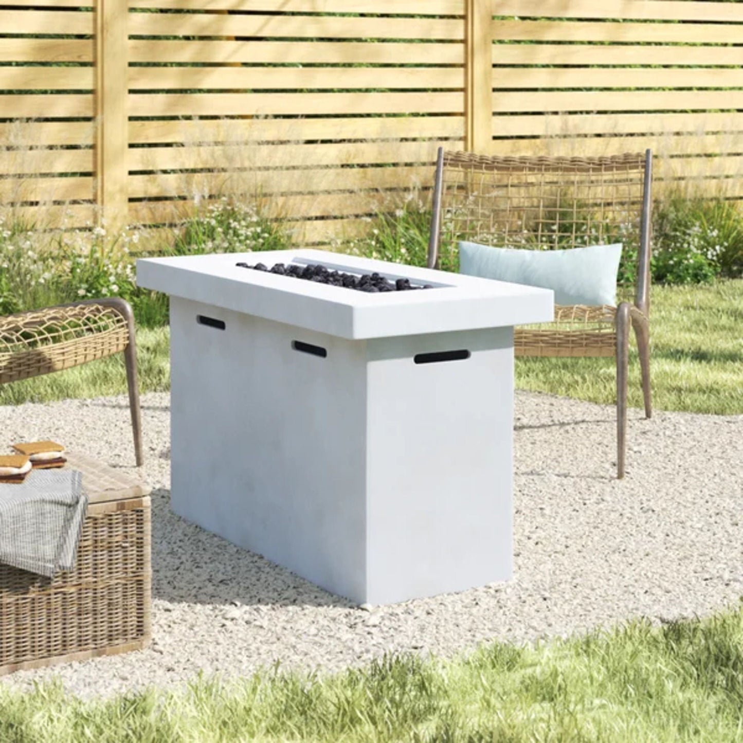 Concrete Propane Fire Pit and Steel Base
