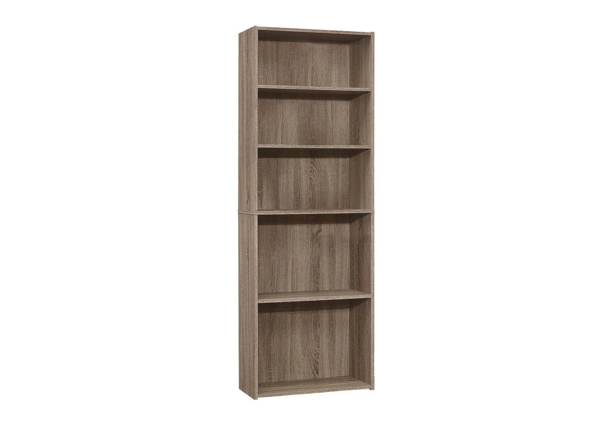 Bookshelf 6-tier bookcase in brown wood finish, transitional style by Unique Piece Furniture on Tampa Home & Garden Store