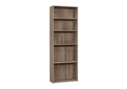 Bookshelf 6-tier bookcase in brown wood finish, transitional style by Unique Piece Furniture on Tampa Home & Garden Store