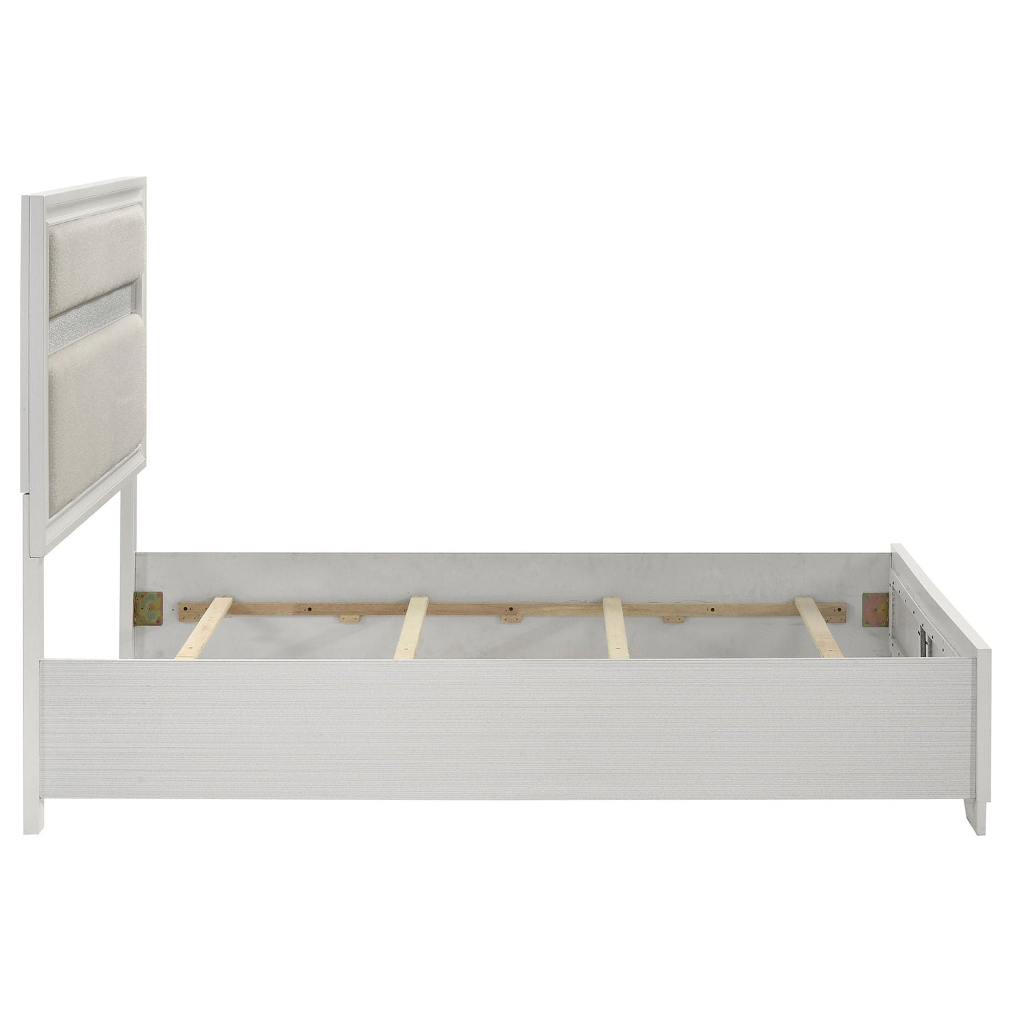 Annie Upholstered Panel Bed and Glitter Stripe