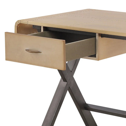 Danton Aluminum Top Grain Leather Desk Gold
