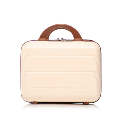 Beige ABS spinner luggage set, 14/20 in, two-piece with brown top handle, HouseOfZazla on Tampa Home & Garden Store