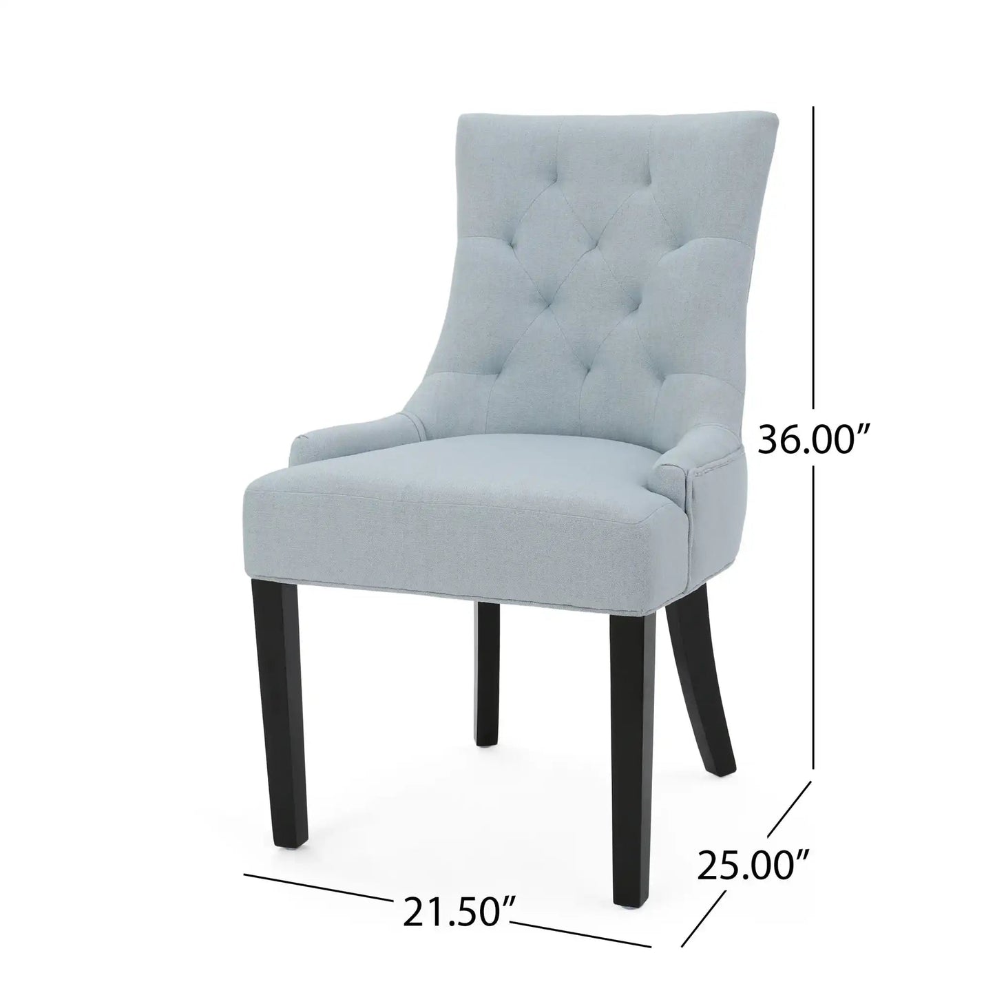 Contemporary Cheney Dining Chair Set with Tufted Back in light gray fabric by HouseOfZazla on Tampa Home & Garden Store