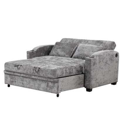 Convertible Sofa With Usb And Adjustable Backrest