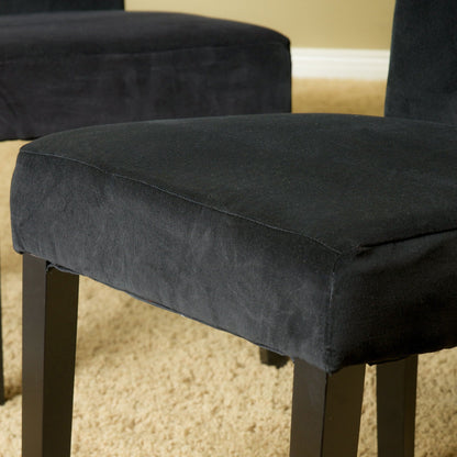 Charlotte Dining Chair black fabric upholstery, pair of HouseOfZazla side chairs on Tampa Home & Garden Store